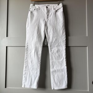 Lauren Ralph Lauren Jeans Womens 4 White Premier Straight Stretch Denim 5 Pocket